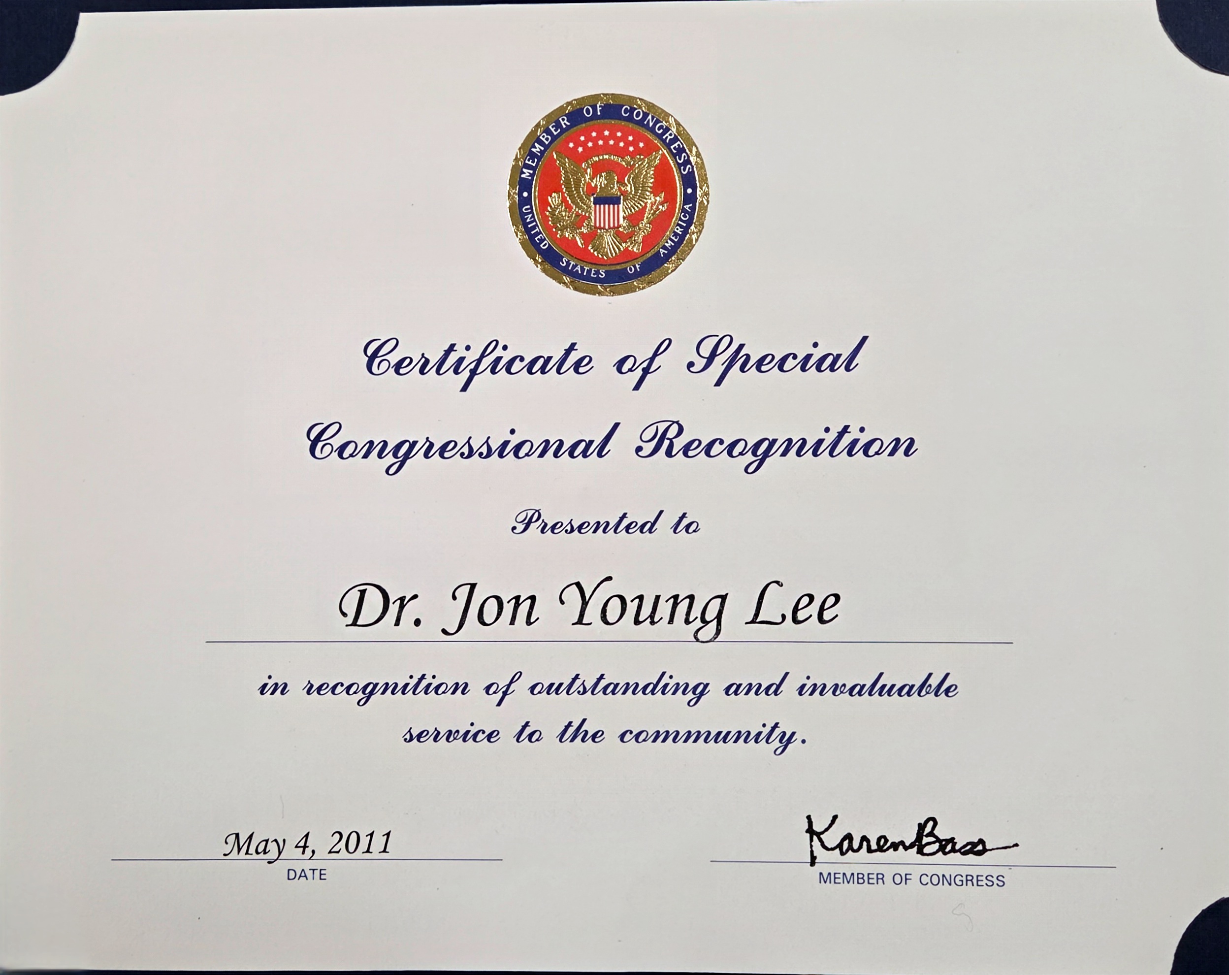 USA Congress Award 1